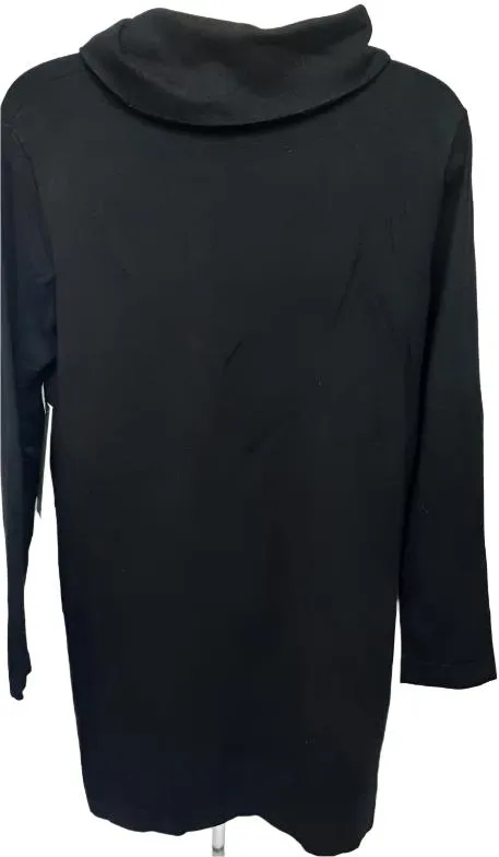 Tunic-Sweater-Black- 2 Pocket-3/4 Sleeve-Women's-M43107km