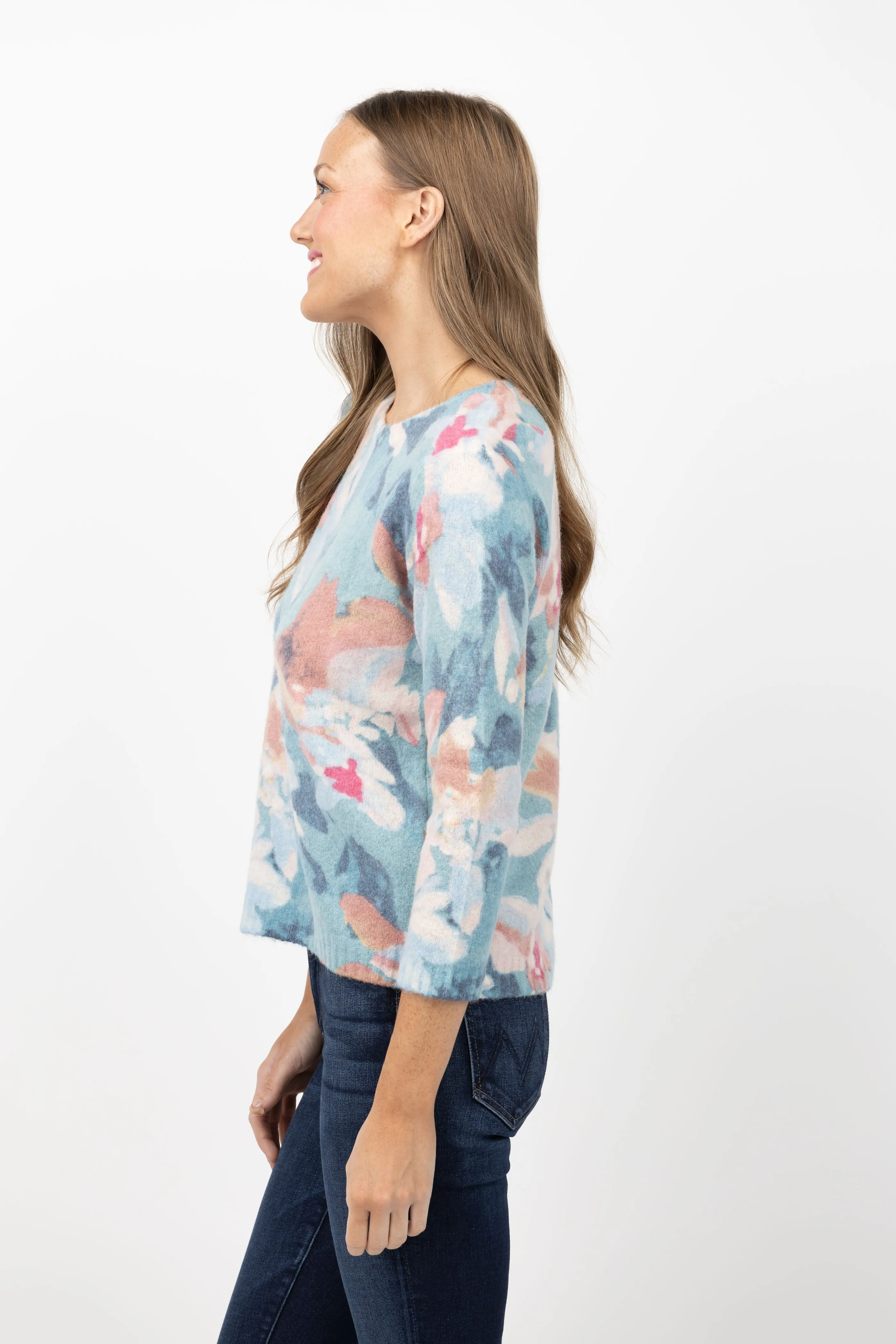 Tyler Boe Watercolor Sweater in Lake Blue