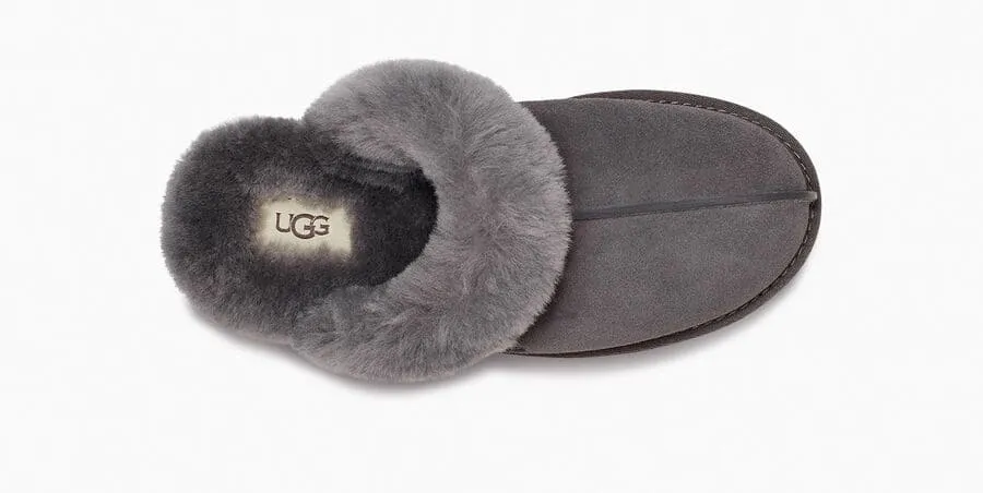 UGG Scuffette II Nightfall Suede Slipper with Fur Trim