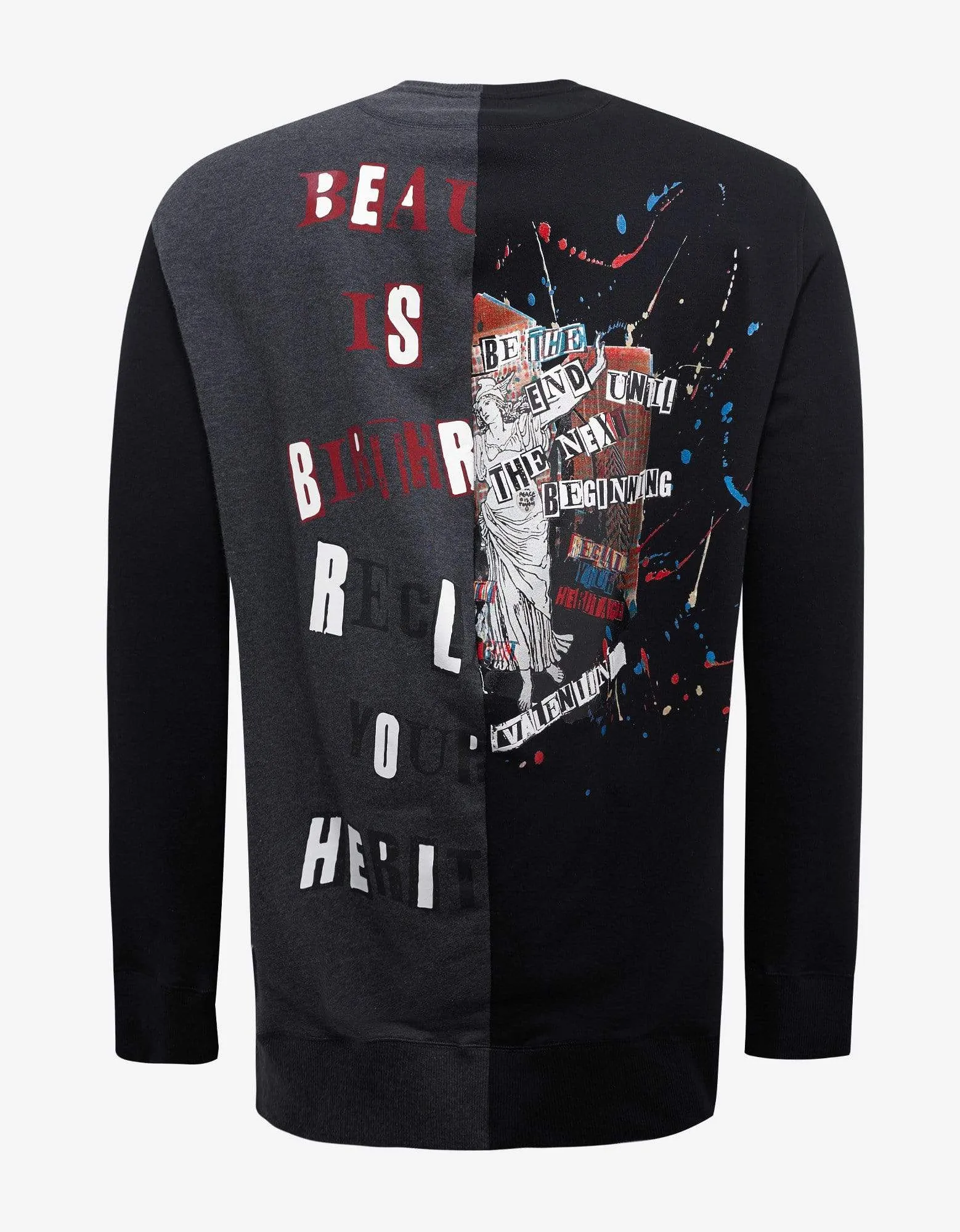 Valentino Garavani Black Jamie Reid Print Longline Sweatshirt