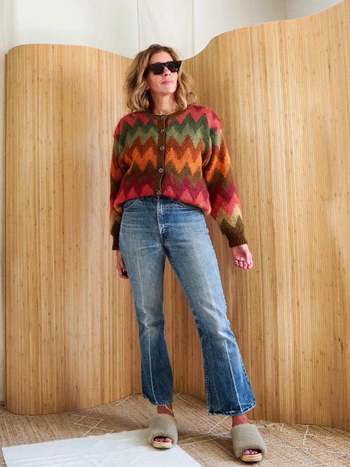 Vintage Chevron Stripe Mohair Sweater