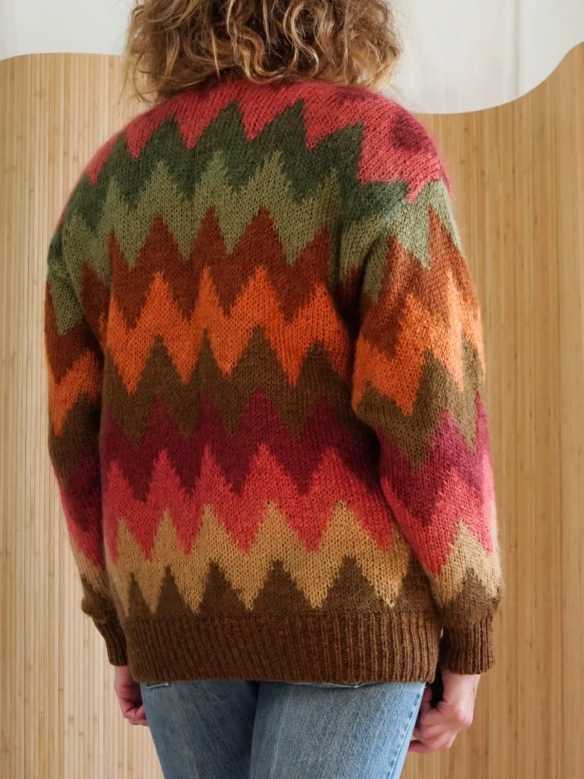 Vintage Chevron Stripe Mohair Sweater