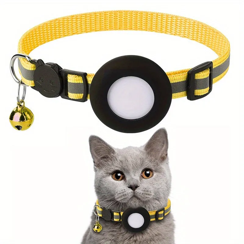 Waterproof Reflective AntiLost Cat Collar with Bell for Airtag