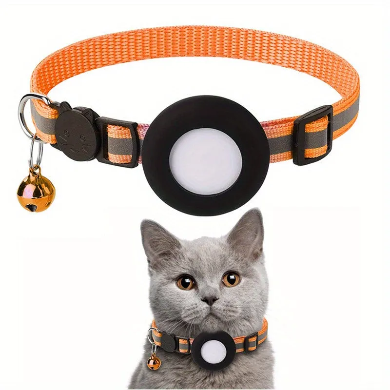 Waterproof Reflective AntiLost Cat Collar with Bell for Airtag