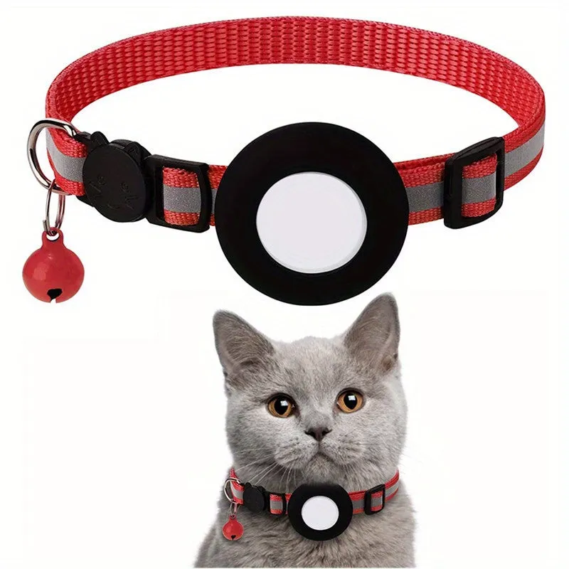 Waterproof Reflective AntiLost Cat Collar with Bell for Airtag