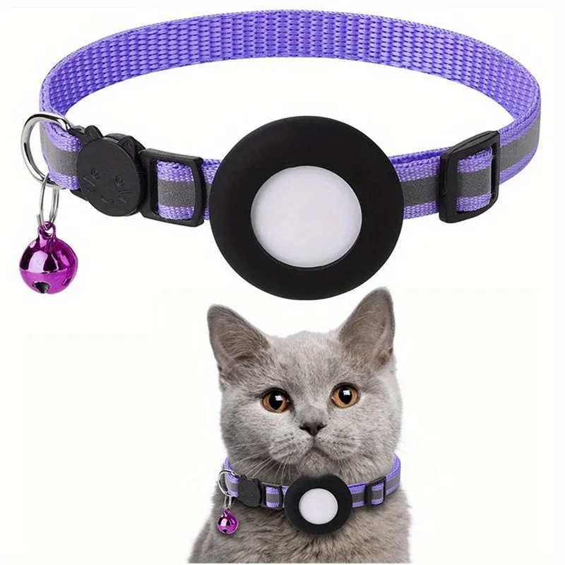 Waterproof Reflective AntiLost Cat Collar with Bell for Airtag