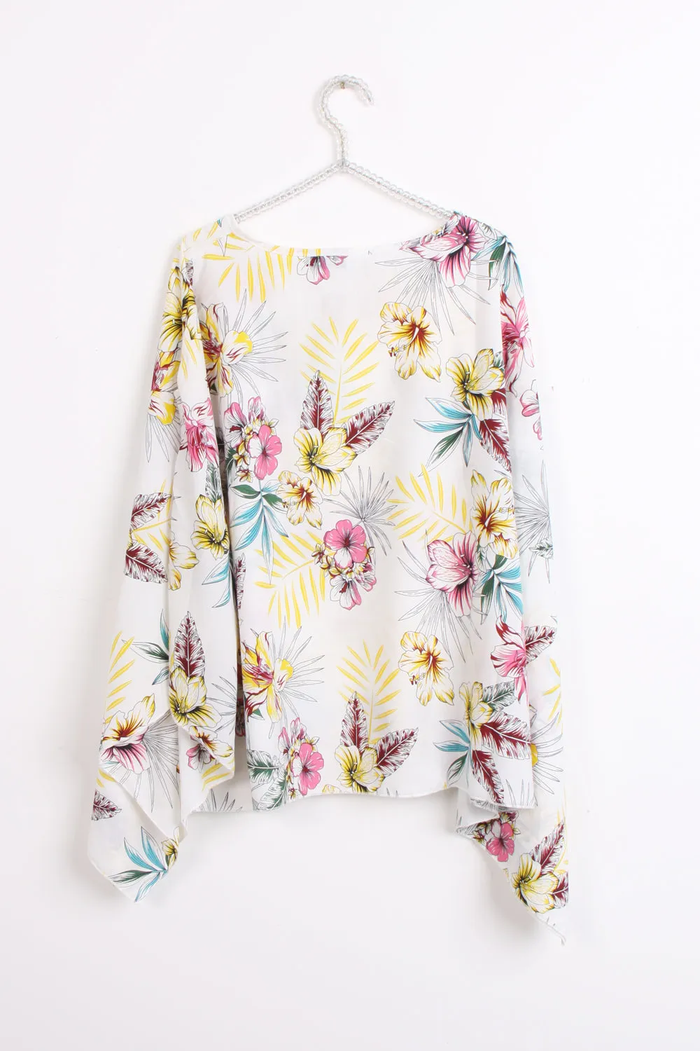 Women Round Neck Floral Print Kaftan Top