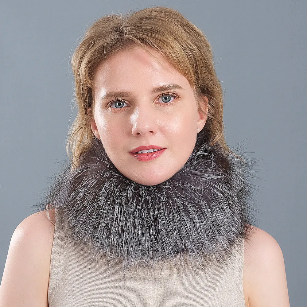 Women's Autumn and Winter Warm Fox Fur Neck Cover Ear Guards Fox Hair Band Multicolor