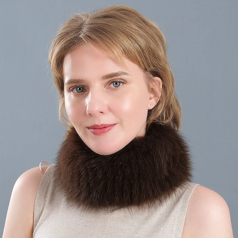 Women's Autumn and Winter Warm Fox Fur Neck Cover Ear Guards Fox Hair Band Multicolor