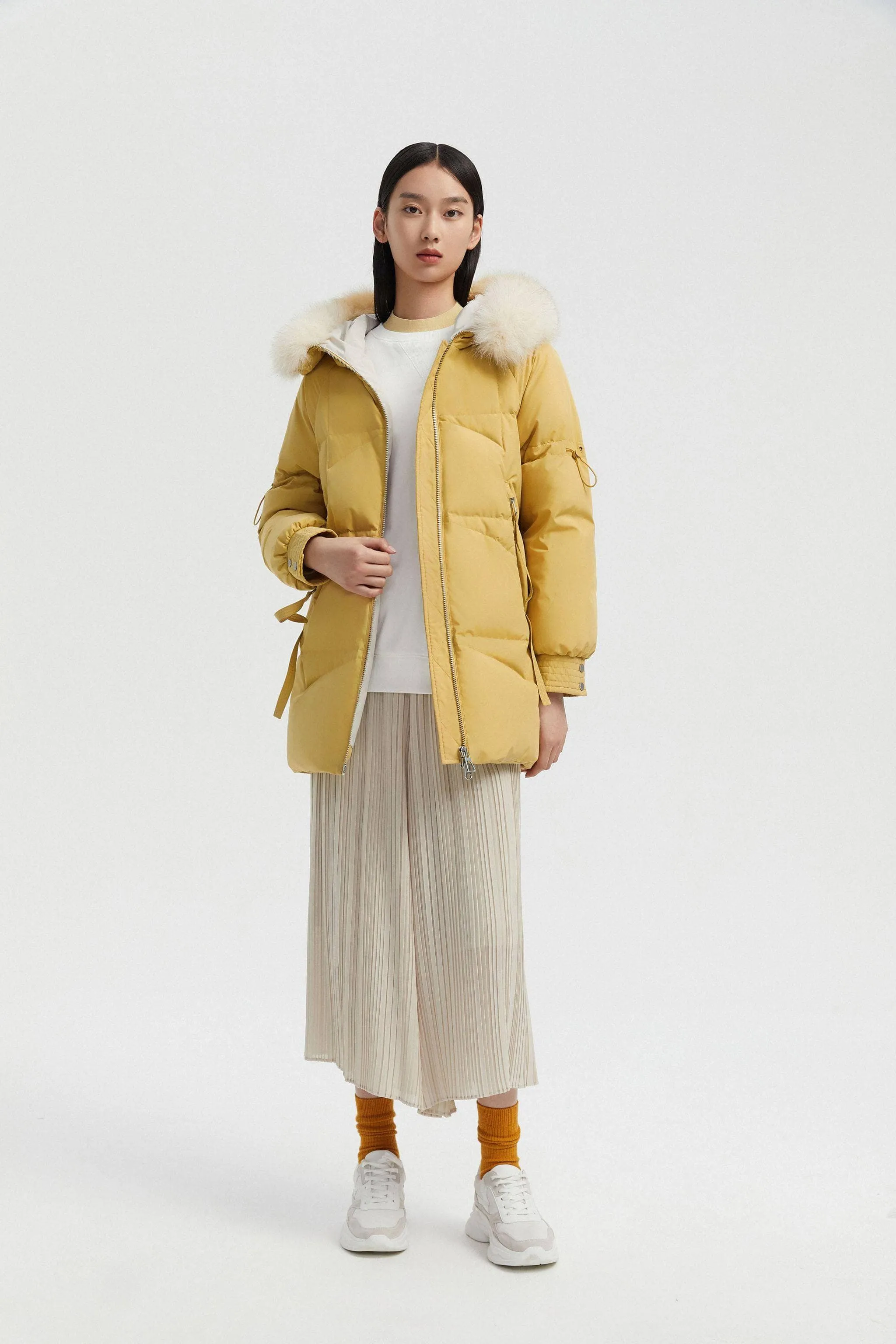 Women's Hooded Parka with Fur Trim