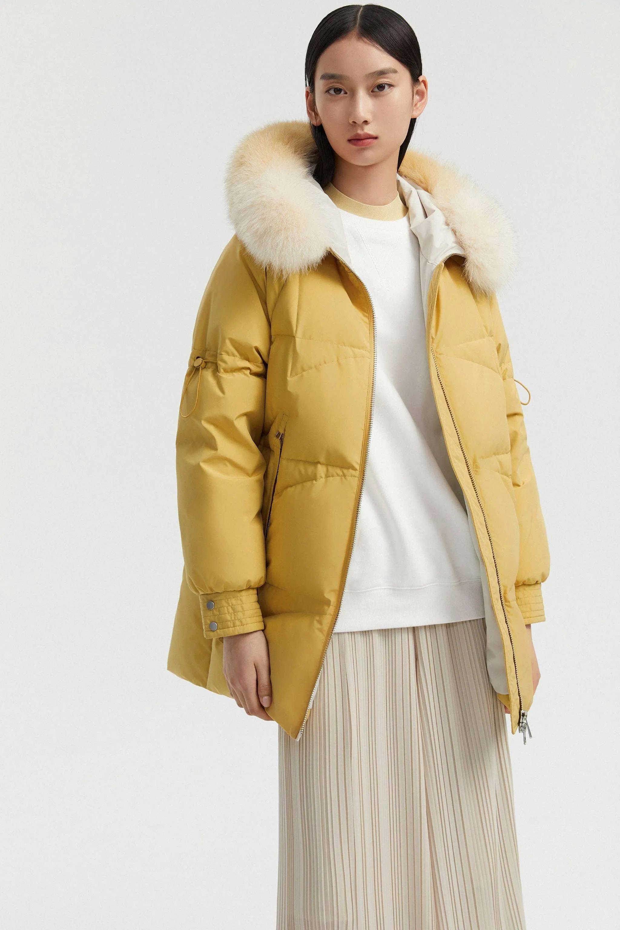 Women's Hooded Parka with Fur Trim