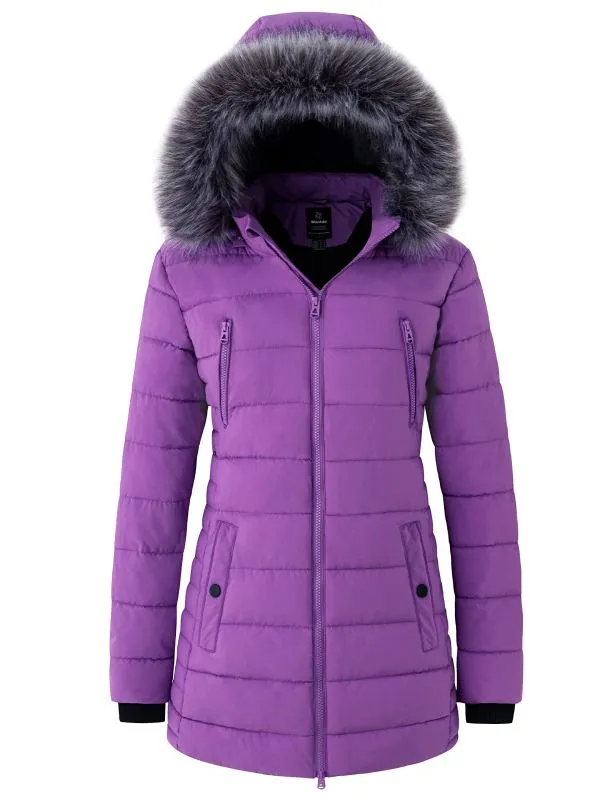 Women's Winter Coat Puffer Coats with Removable Faux Fur Hood Acadia 27