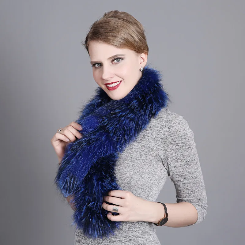 Women's Winter Versatile Warm Fur Fox Fur Scarf Woven Scarf