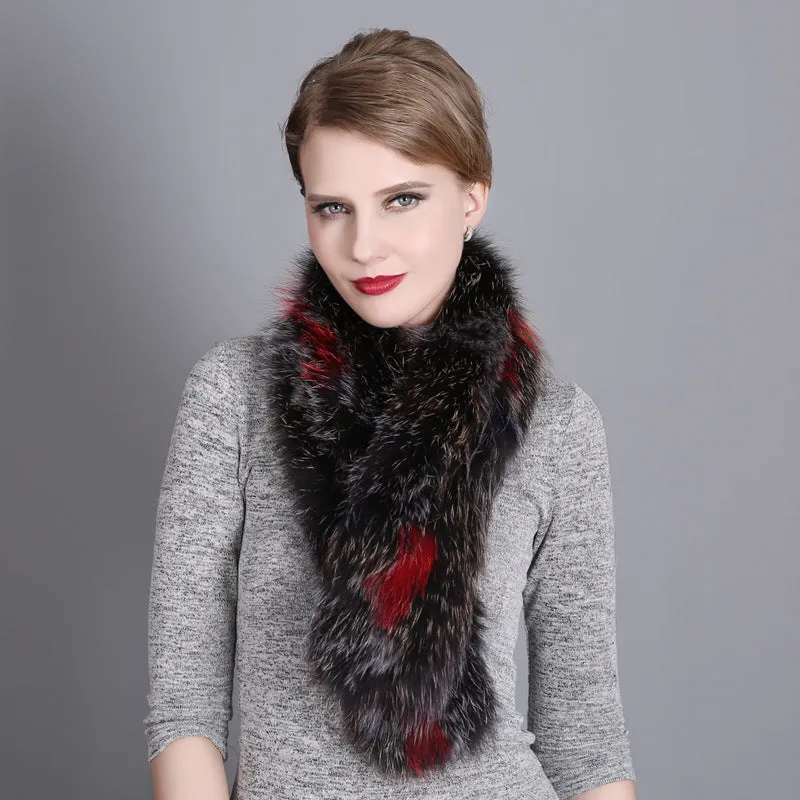 Women's Winter Versatile Warm Fur Fox Fur Scarf Woven Scarf