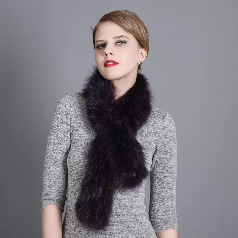 Women's Winter Versatile Warm Fur Fox Fur Scarf Woven Scarf