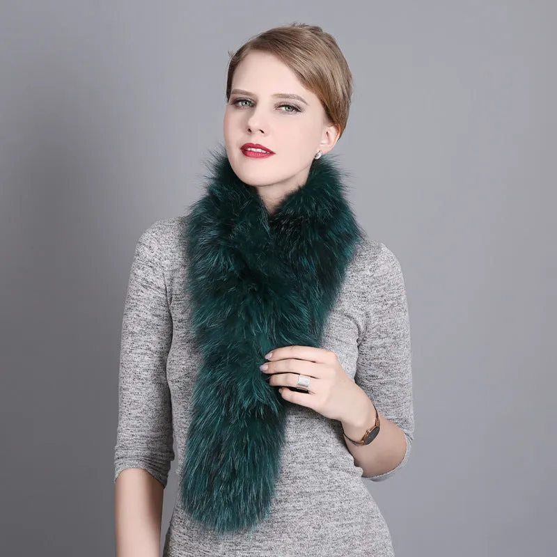 Women's Winter Versatile Warm Fur Fox Fur Scarf Woven Scarf